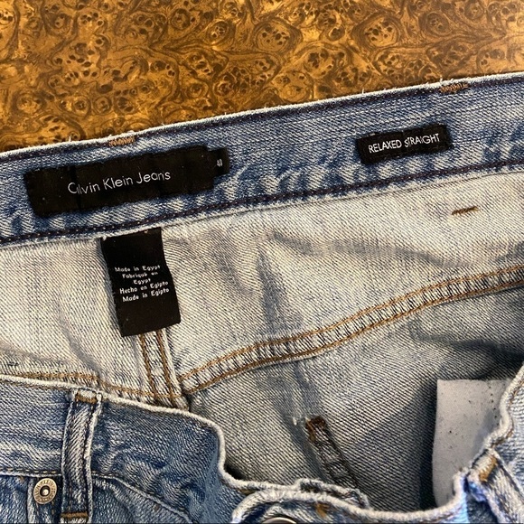 CALVIN KLEIN Relaxed 40x30 Straight Jeans Denim - Picture 6 of 7